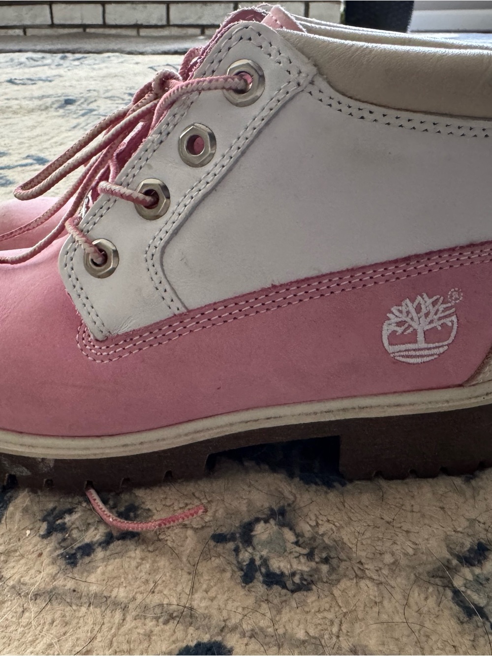Timberland Premium 6" Pink Cream Leather Boots Women's Size 6 Custom BJT